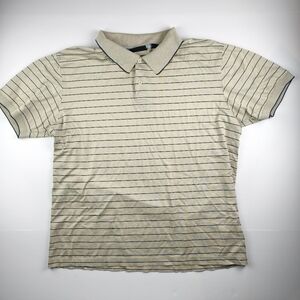 Jones New York Beige Stripe Polo Shirt  Classic Smart Casual Everyday Piece M